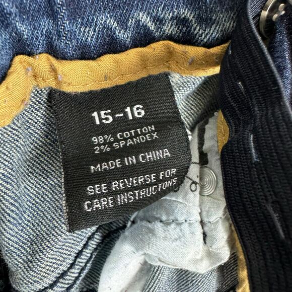 8IGTH/DSTRKT Medium Wash Distressed Embroidered Skinny Denim Jeans Size 15-16 - Picture 11 of 12